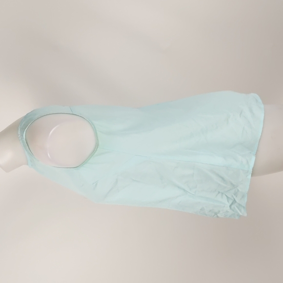 Cue Women's Top Size 6 Mint Green Sleeveless Round Neck Keyhole Button Gathered - Picture 7 of 16